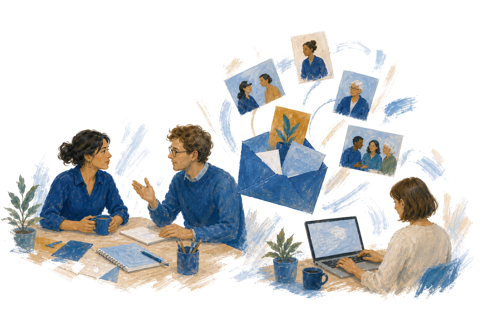 Conversation and messages connecting people in the Innovation Bridge community